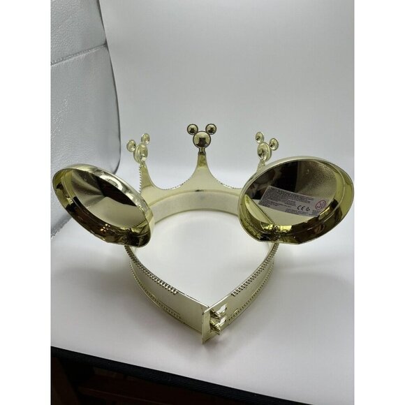 Disney On Ice Parks Jeweled Crown Mickey Mouse Ears Plastic Gold Metallic - Picture 3 of 9